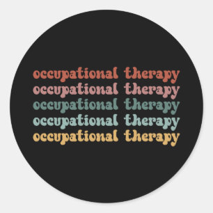 Retro OT beroepstherapie voor schoolstudenten Ronde Sticker