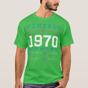 Retro Otaku Kanji 1970 Birthday Ramen Anim T-shirt
