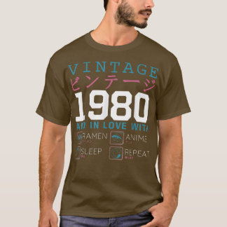 Retro Otaku Kanji 1980 Birthday Ramen Anim T-shirt