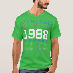 Retro Otaku Kanji  1988 Birthday Ramen Anim T-shirt