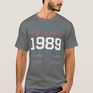 Retro Otaku Kanji  1989 Birthday Ramen Anim T-shirt