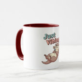 Retro Otter Calm Vibes Color Inside Mug (Devant gauche)