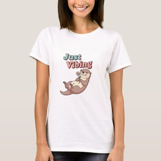 Retro Otter Calm Vibes Women’s T-Shirt (Devant)