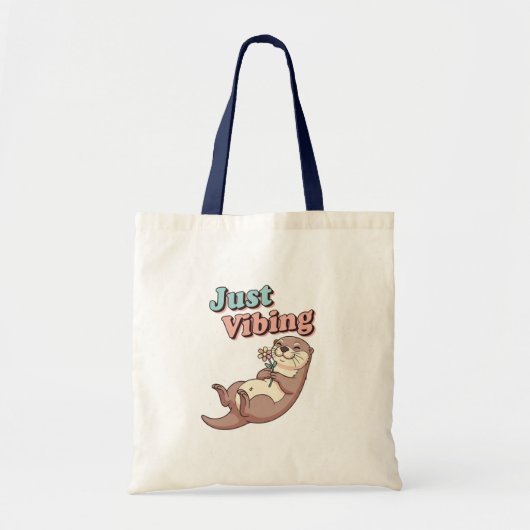 Retro Otter Chill Vibes Canvas Tote Bag (Voorkant)