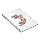 Retro Otter Just Vibing Lined Notebook Notitieboek (Rechterzijde)
