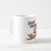 Retro Otter Just Vibing White Mug (Devant gauche)