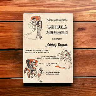 retro oud, met een stripteas omgeven Vrijgezellen Kaart