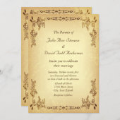 Retro  oud papier bruiloft kaart (Voorkant / Achterkant)