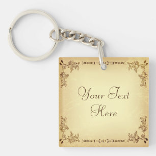 Retro  oud papier sleutelhanger