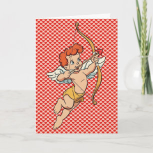 Retro/oud Valentijnsdag cupido Kaart