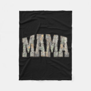 Retro Oude Camo Mama Camouflage Moeder Moederdag Fleece Deken