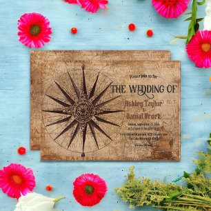 Retro Oude Kaart Ship Classic Wedding