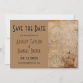 Retro Oude Kaart Ship Classic Wedding (Voorkant)