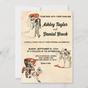  retro oude rustic 50s met een stripverhaal kaart