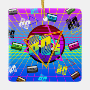 RETRO OUDE SCHOOL CASSETTEBAND UIT DE JAREN 80 KERAMISCH ORNAMENT
