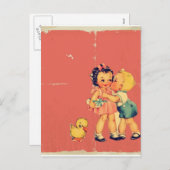 Retro oude school Valentijn Kitsch Kind Feestdagenkaart (Voorkant / Achterkant)