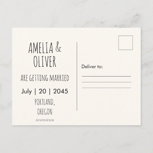  Retro oude stijl 70s sparen de Kaart van de Datum (Achterkant)