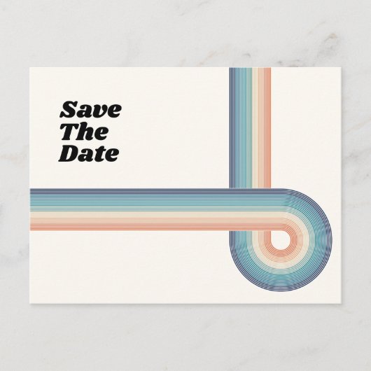  Retro oude stijl 70s sparen de Kaart van de Datum (Voorkant)