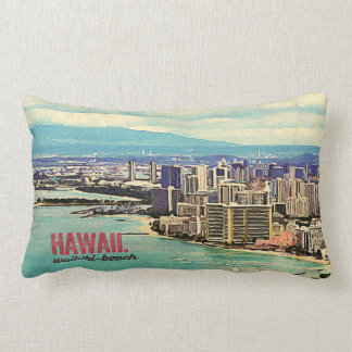 Retro Oude Uitzicht Hawaii Oahu Eiland Waikiki Str Kussen