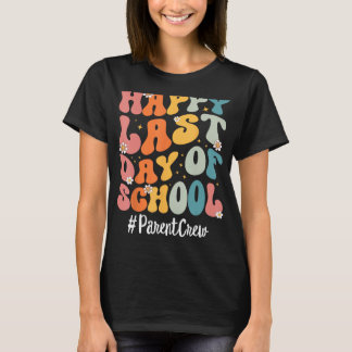 Retro Ouder Crew Gelukkig Laatste Dag van School L T-shirt