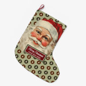 Retro Ouderwetse Kerstman Kerstkous Grote Kerstsok (Voorkant (Hangend))