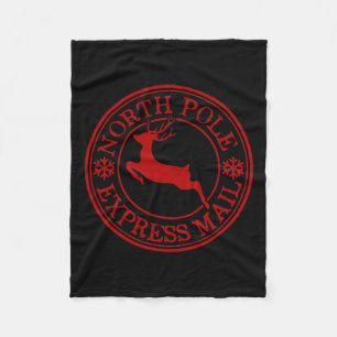 Retro Ouderwetse Noordpool Express Mail Reinde Fleece Deken