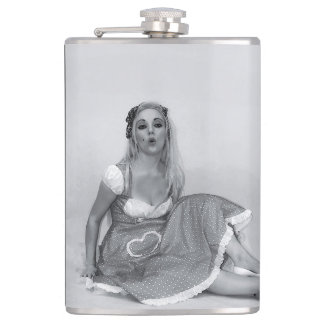 Retro Ouderwetse Pinup Girl Hip Flask Heupfles