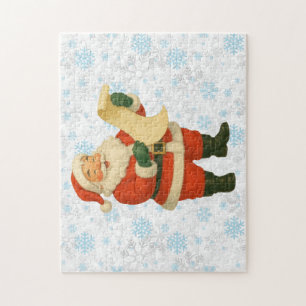 Retro ouderwetse vrolijke Kerstman Legpuzzel