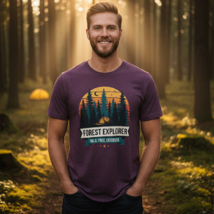 Retro Outdoor Bosverkenner Campingavontuur Tri-Blend Shirt