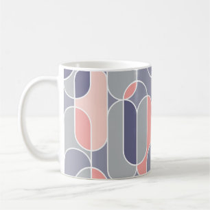 Retro Ovaal Geometrisch 70s Patroon Koffiemok