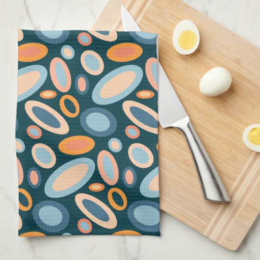 Retro Oval Pattern Kitchen Towel Theedoek (Quarter Fold)