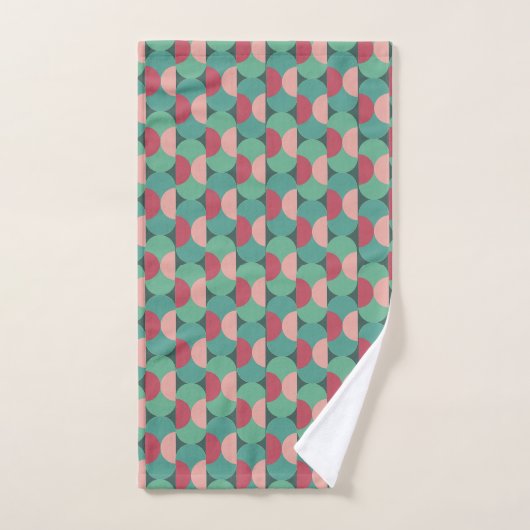 Retro-ovalen en halve cirkels bad handdoek (Handdoek)