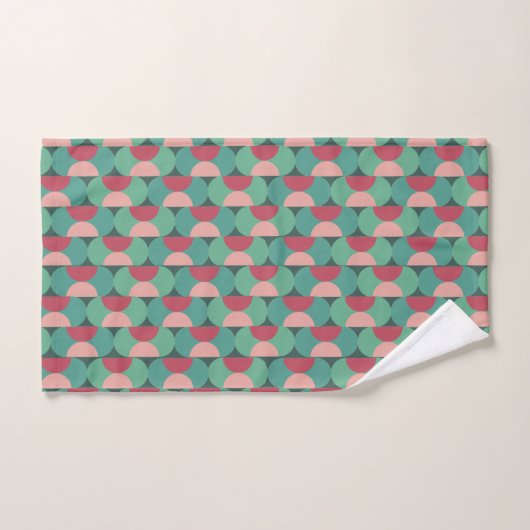 Retro-ovalen en halve cirkels bad handdoek (Handdoek)