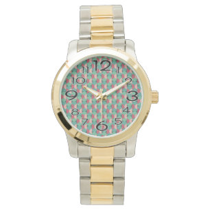 Retro-ovalen en halve cirkels horloge