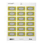 Retro Ovals Adresetiketten - Olijf Etiket (Full Sheet)