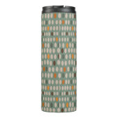 Retro Ovals & Blauwgroen Flower Gepersonaliseerd Thermosbeker (Achterkant)