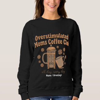 Retro Overstuurde Moeders Coffee Club Grafische Ku Trui