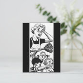 Retro Overweldigd mama Briefkaart (Staand voorkant)