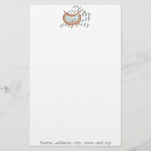 Retro Owl Aangepaste kantoorapparatuur Briefpapier (Voorkant)