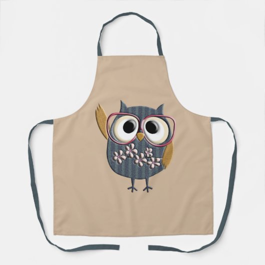 Retro  Owl Aangepaste naam aangepast iPod aan Schort (Voorkant)