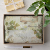 Retro Owl Butterfly Pine Leaves Floral Decoupage Tissuepapier (Geschenk)