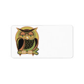 retro owl design etiket (Voorkant)