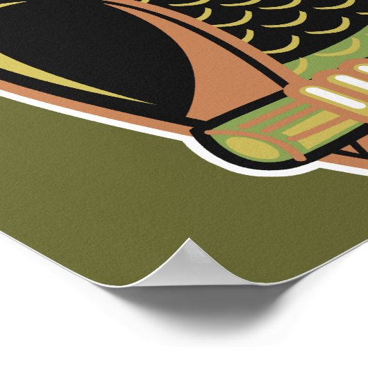 retro owl design poster (Hoek)