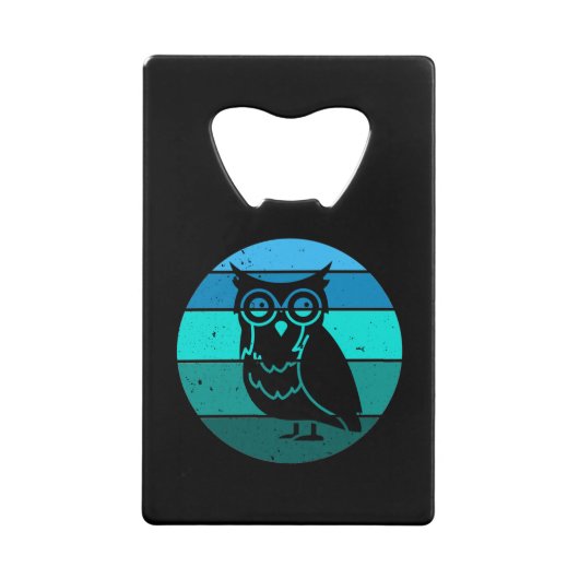 Retro Owl Kredietkaart Flessenopener (Voorkant)