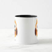 Retro Owl met Handlebar Mustache Mustache Mok (Midden)