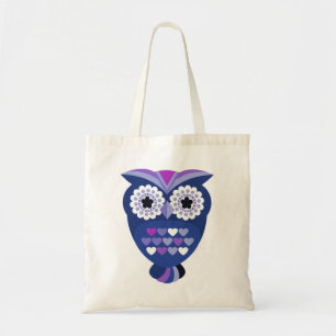 Retro Owl met hart Tote Bag