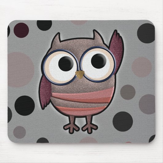 Retro Owl Muismat (Voorkant)