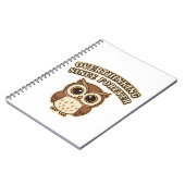 Retro Owl Overthinking Lined Notebook Notitieboek (Linkerzijde)