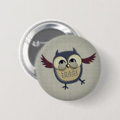 Retro  Owl Ronde Button 5,7 Cm (Voorkant /achterkant)