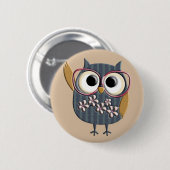Retro  Owl Ronde Button 5,7 Cm (Voorkant /achterkant)